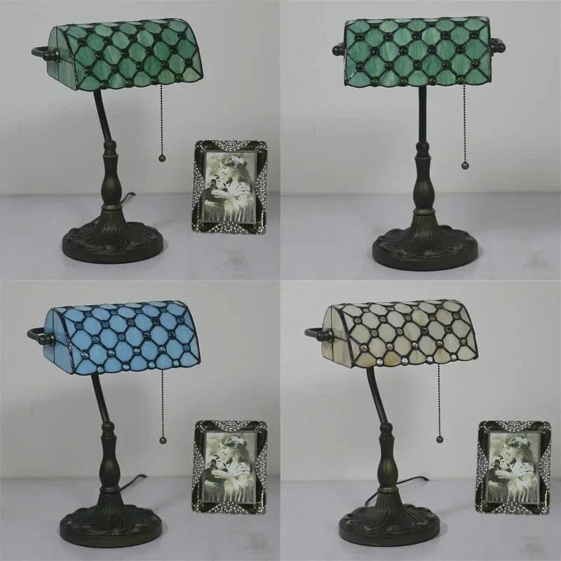 Vintage Stained Glass Bedside Lamp for Interior Decor Norenza