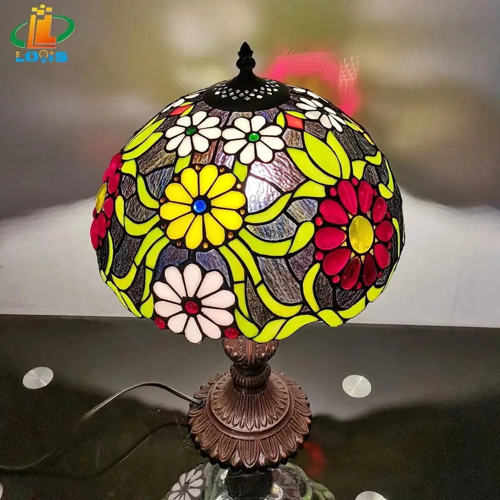 Vintage Tiffany Style Creative Glass Bedside Lamp Norenza