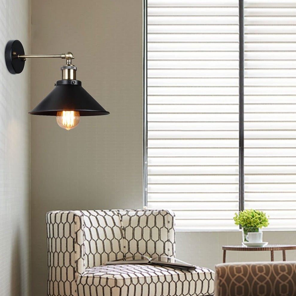 Vintage Wall Sconce with Cone Shade - Brenty Norenza