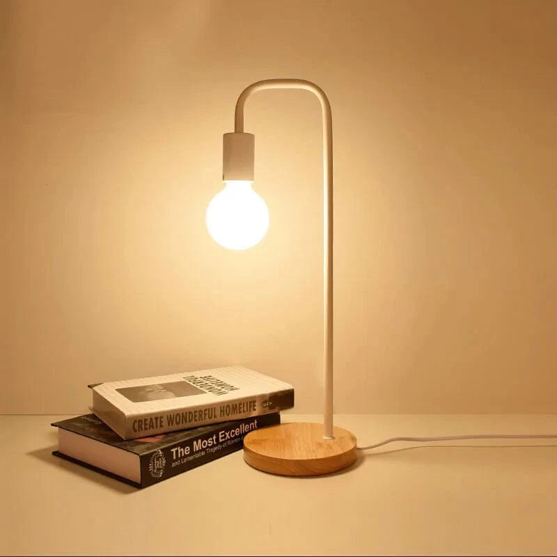 Vintage Wood and Metal Desk Lamp - American Country Style White Norenza