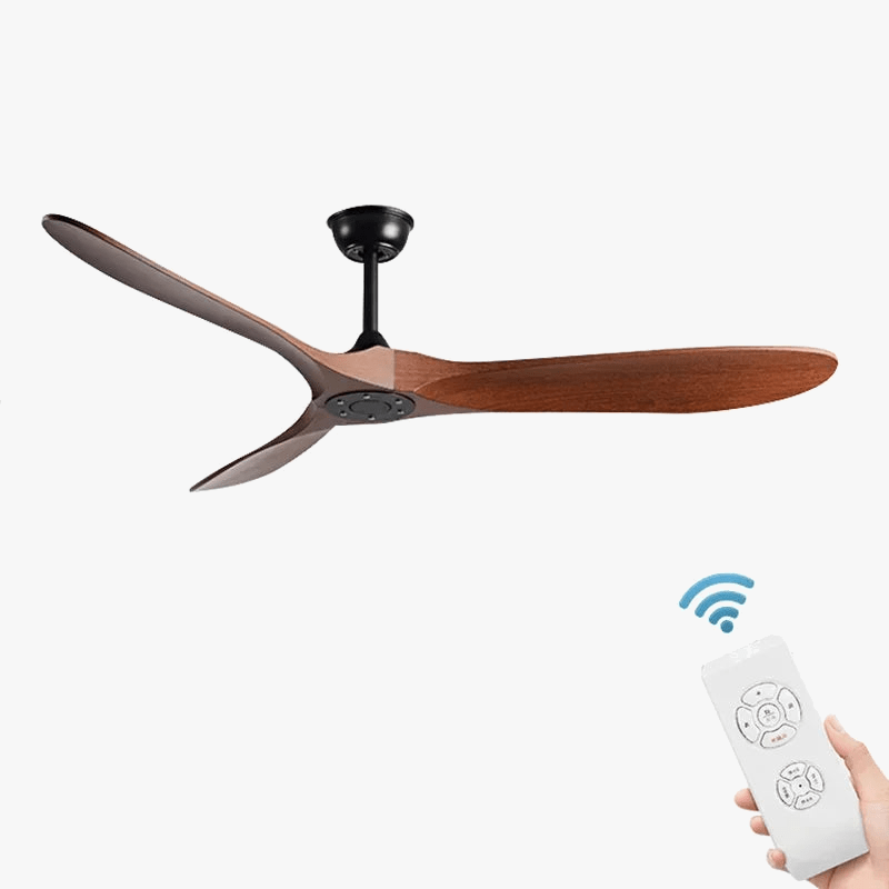 Vintage Wood Industrial Ceiling Fan with Remote Control Norenza