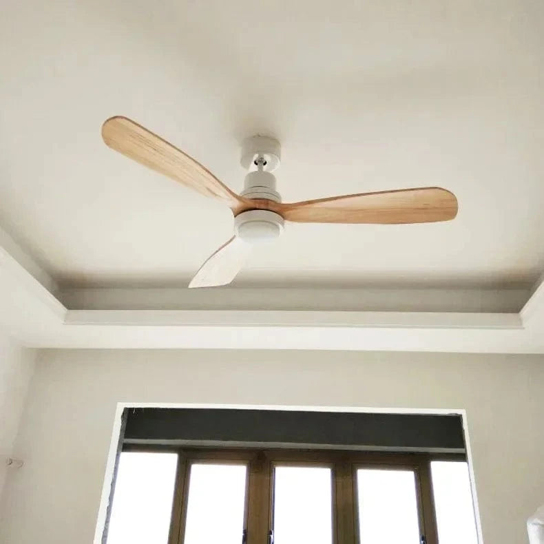 Vintage Wooden Ceiling Fan with Integrated Light Norenza