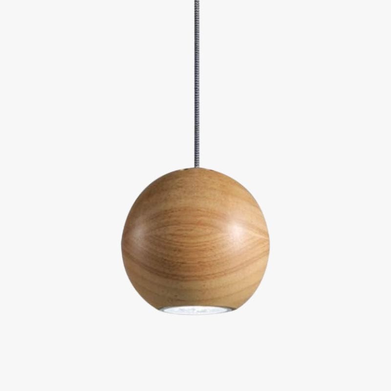 Vintage Wooden LED Pendant Light Design Round Norenza