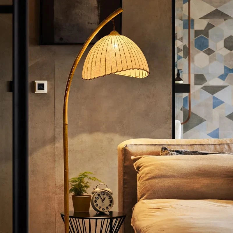 Wabi Sabi LED Floor Lamp - Nordic Bamboo & Metal Design Norenza