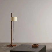 Wabi Sabi Nordic Floor Lamp - Solid Wood & Fabric Shade Norenza