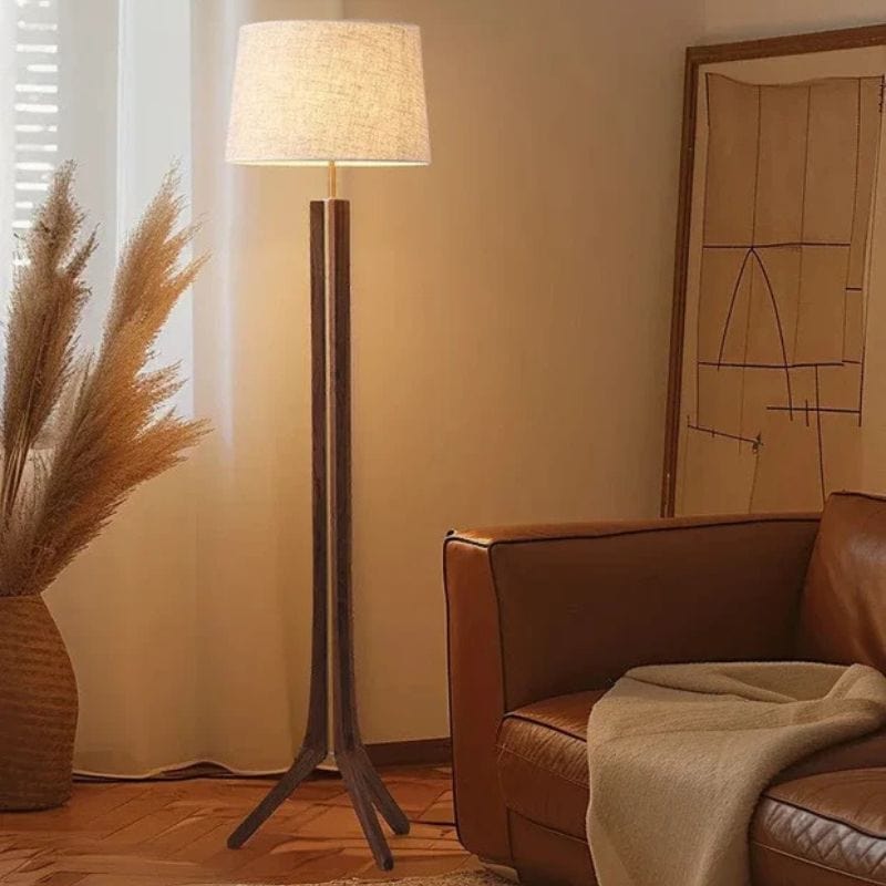 Wabi-Sabi Vintage Wooden Floor Lamp for Interior Decor Norenza