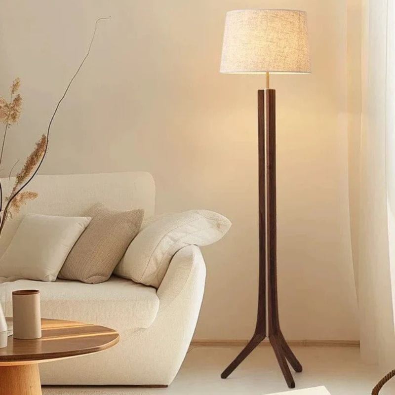 Wabi-Sabi Vintage Wooden Floor Lamp for Interior Decor Norenza