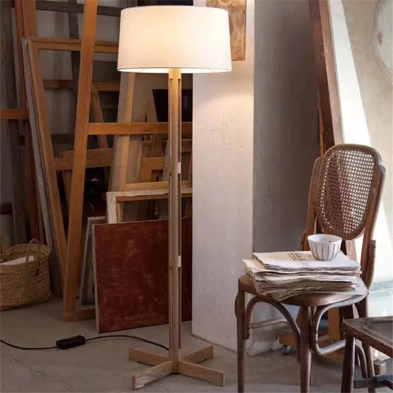 Wabi Sabi Wooden Floor Lamp for Modern Interior Decor Norenza