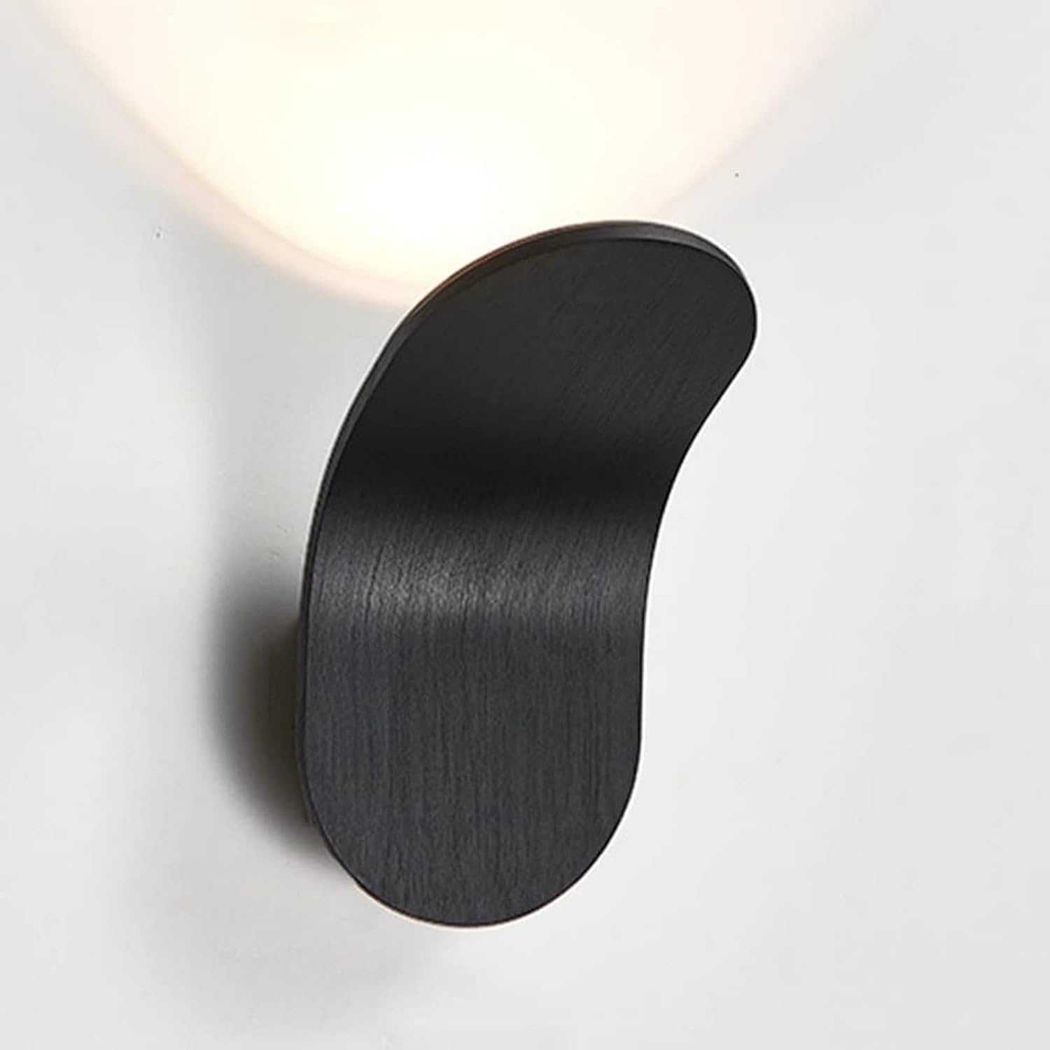 Wake Style LED Wall Sconce with Curved Metal Shade Black Norenza