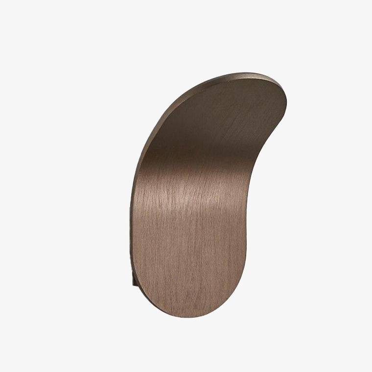 Wake Style LED Wall Sconce with Curved Metal Shade Brown Norenza