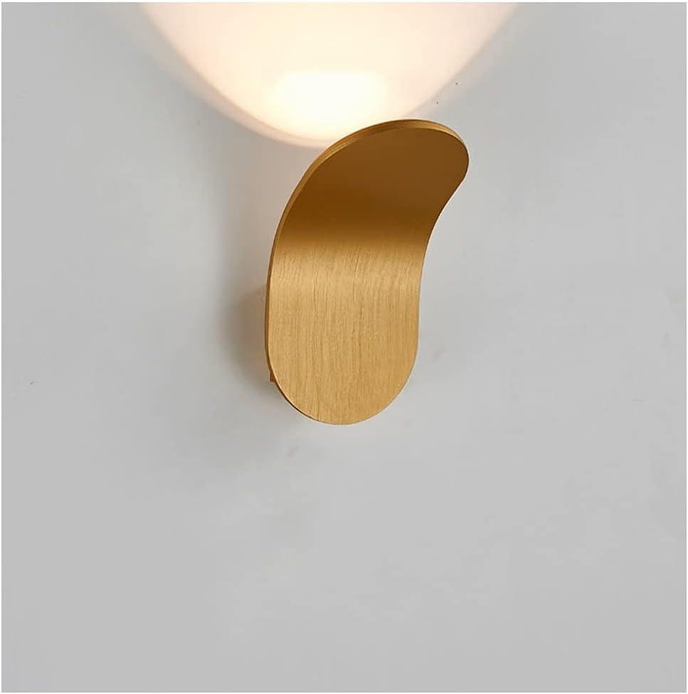 Wake Style LED Wall Sconce with Curved Metal Shade Gold Norenza