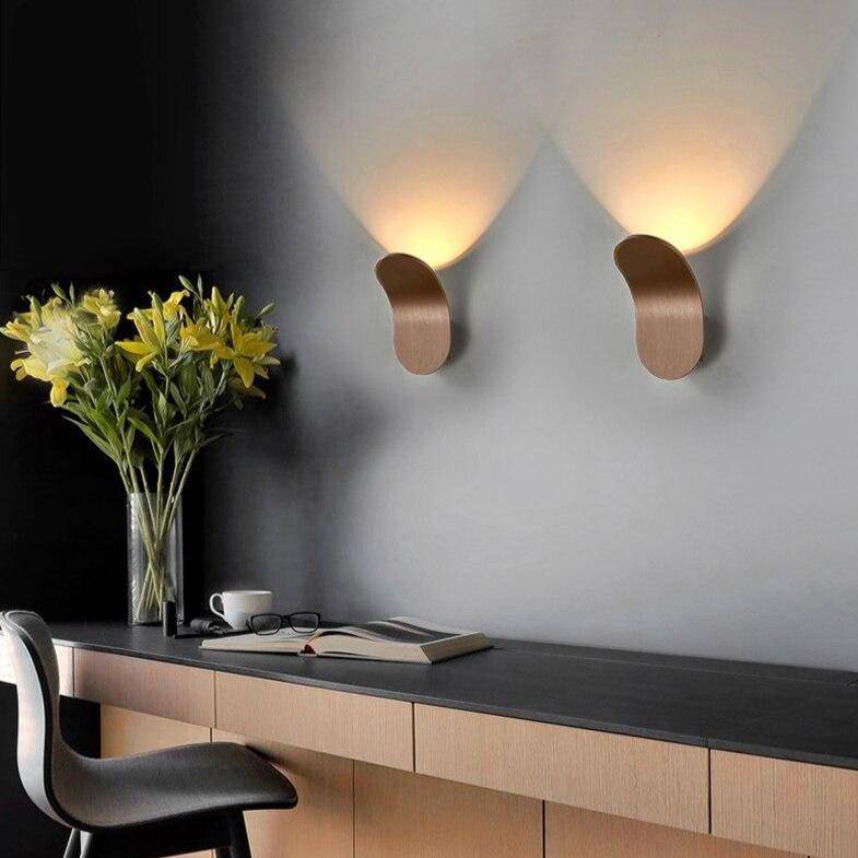 Wake Style LED Wall Sconce with Curved Metal Shade Norenza