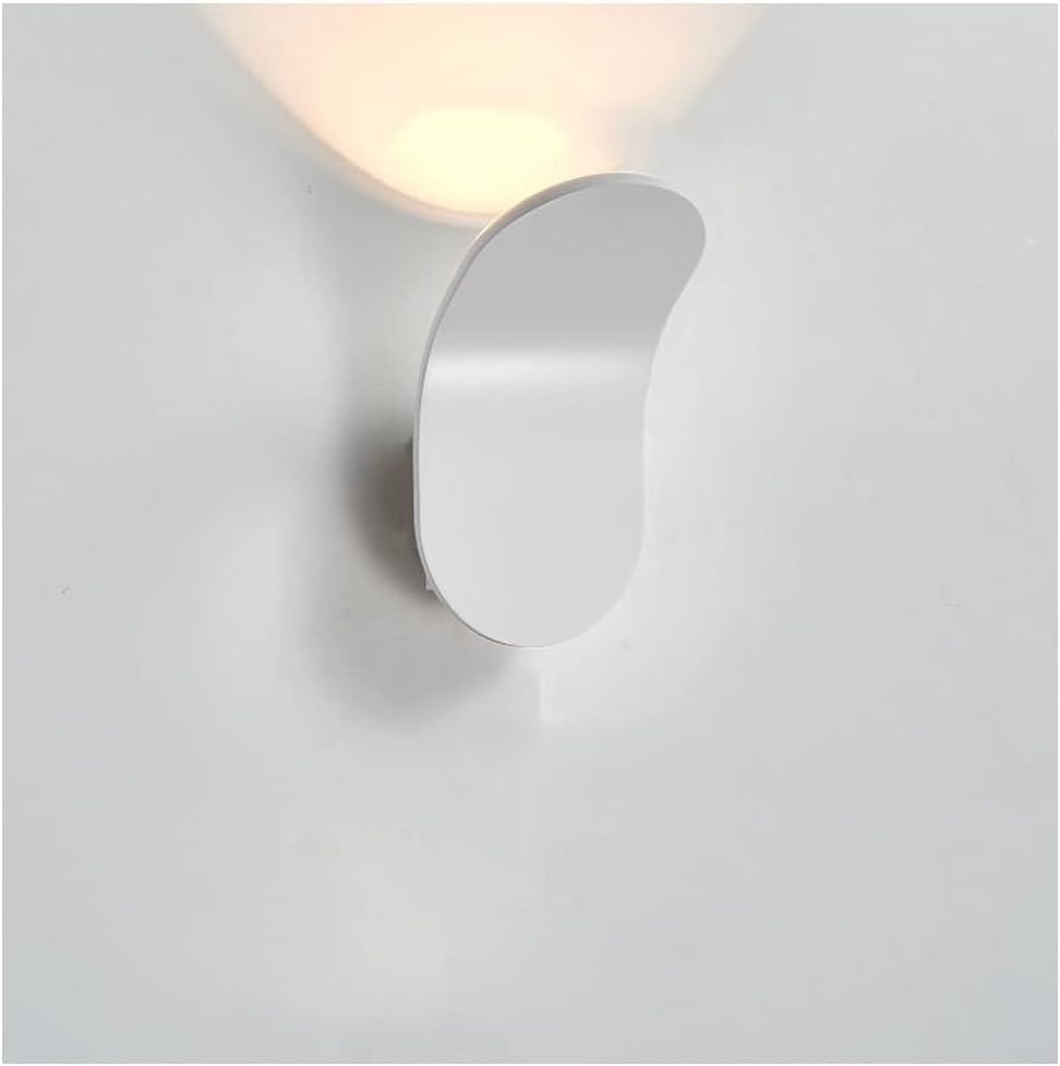 Wake Style LED Wall Sconce with Curved Metal Shade White Norenza