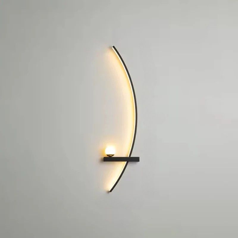 Modern Black LED Wall Sconce - Minimalist Decorative Light for Bedroom, Study, and Home