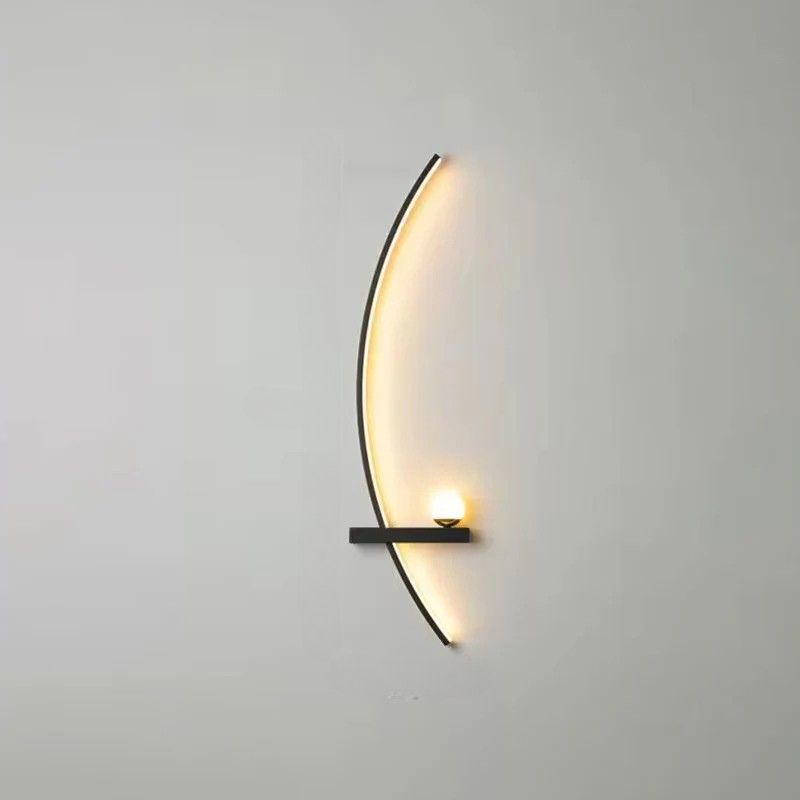 Modern Black LED Wall Sconce - Minimalist Decorative Light for Bedroom, Study, and Home