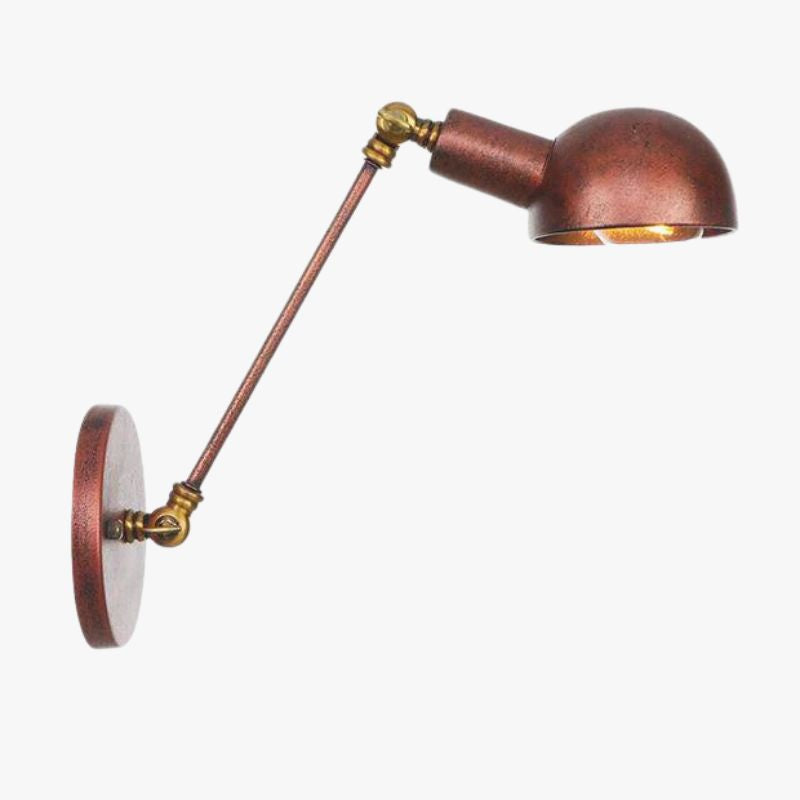 Rustic Metal Wall Sconce with Adjustable Arm