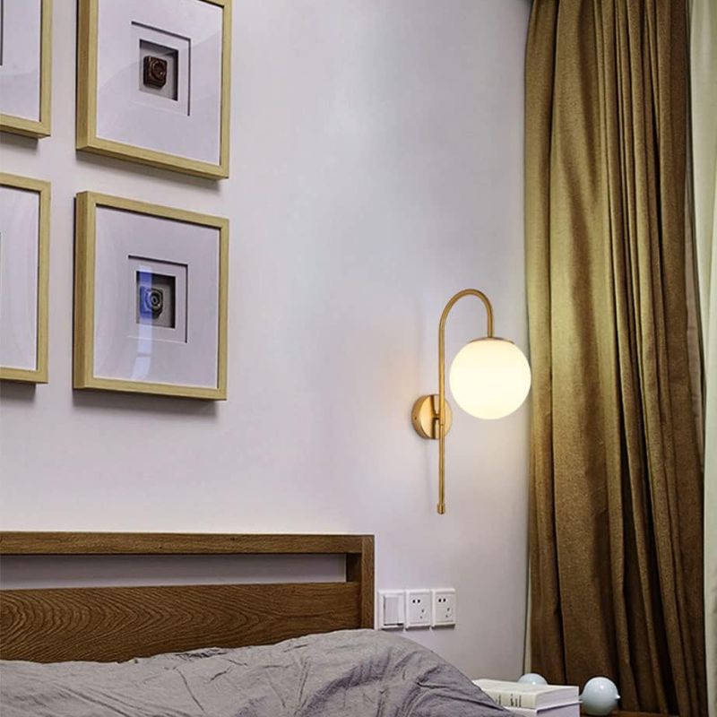 Simple Elegant Gold Wall Sconce with Sphere