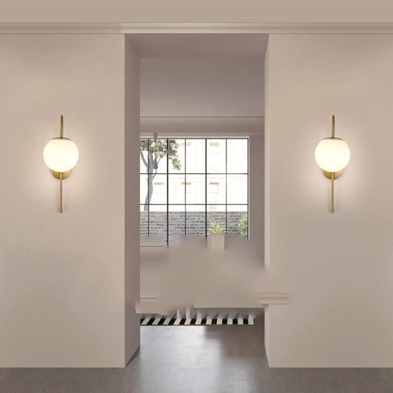 Simple Elegant Gold Wall Sconce with Sphere