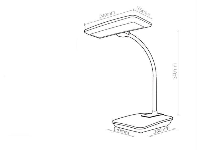 White LED Desk Lamp with Touch Control and 3 Brightness Levels Norenza