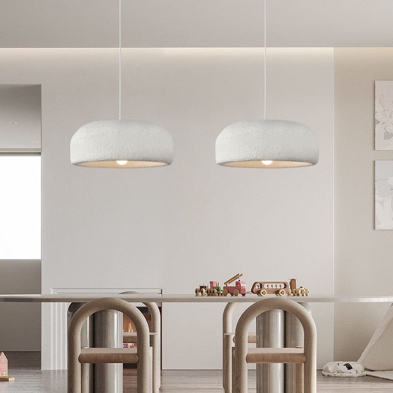 White Round Shade Mango Suspension Lamp Design Norenza