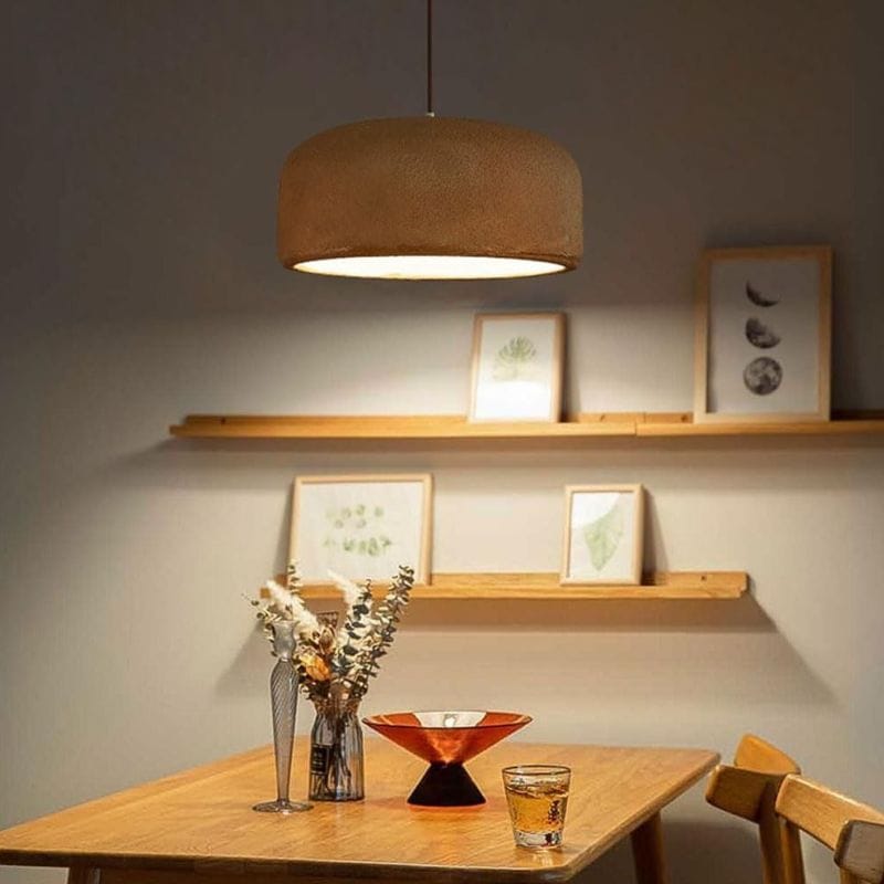 White Round Shade Mango Suspension Lamp Design Norenza