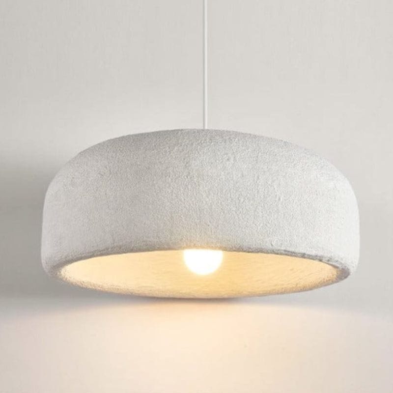 White Round Shade Mango Suspension Lamp Design Norenza