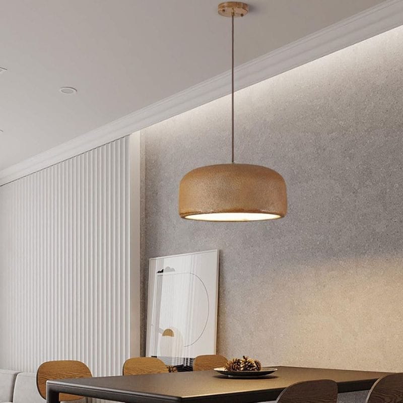 White Round Shade Mango Suspension Lamp Design Norenza