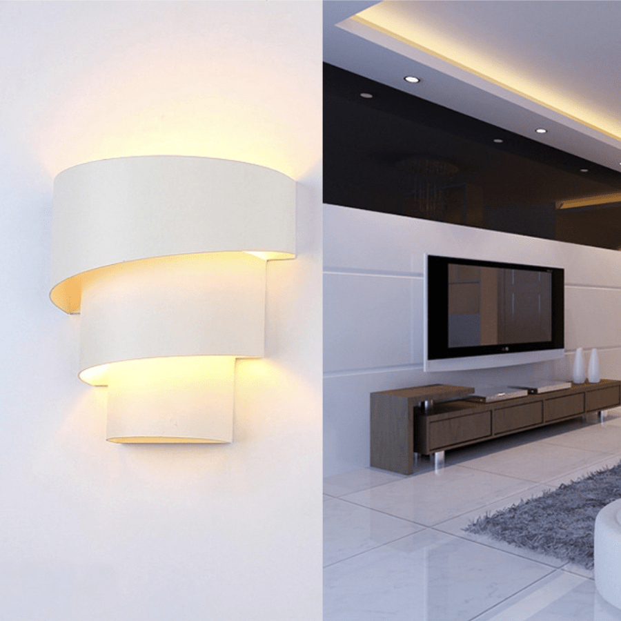 White Spiral Wall Sconce Norenza