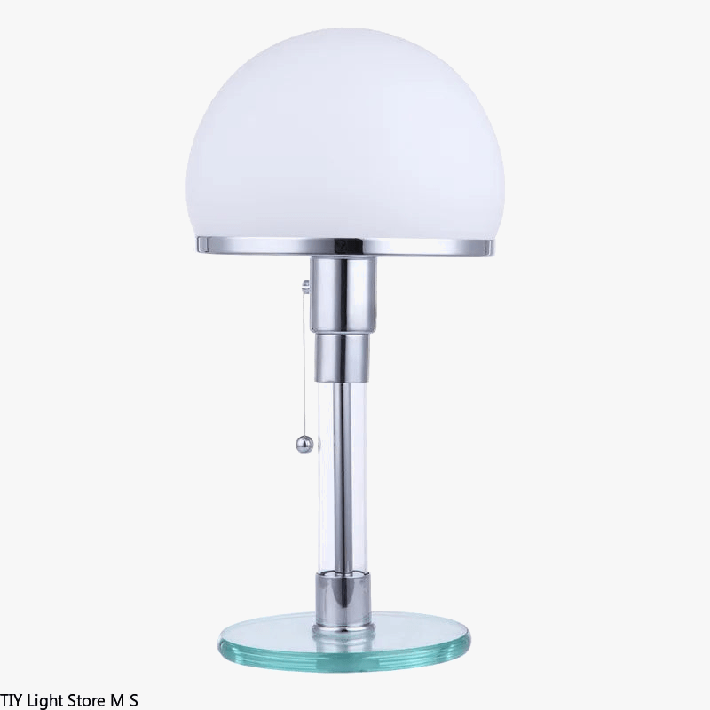 Wilhelm Wagenfeld Nordic Designer Bauhaus LED Table Lamp - Glass & Stainless Steel Norenza