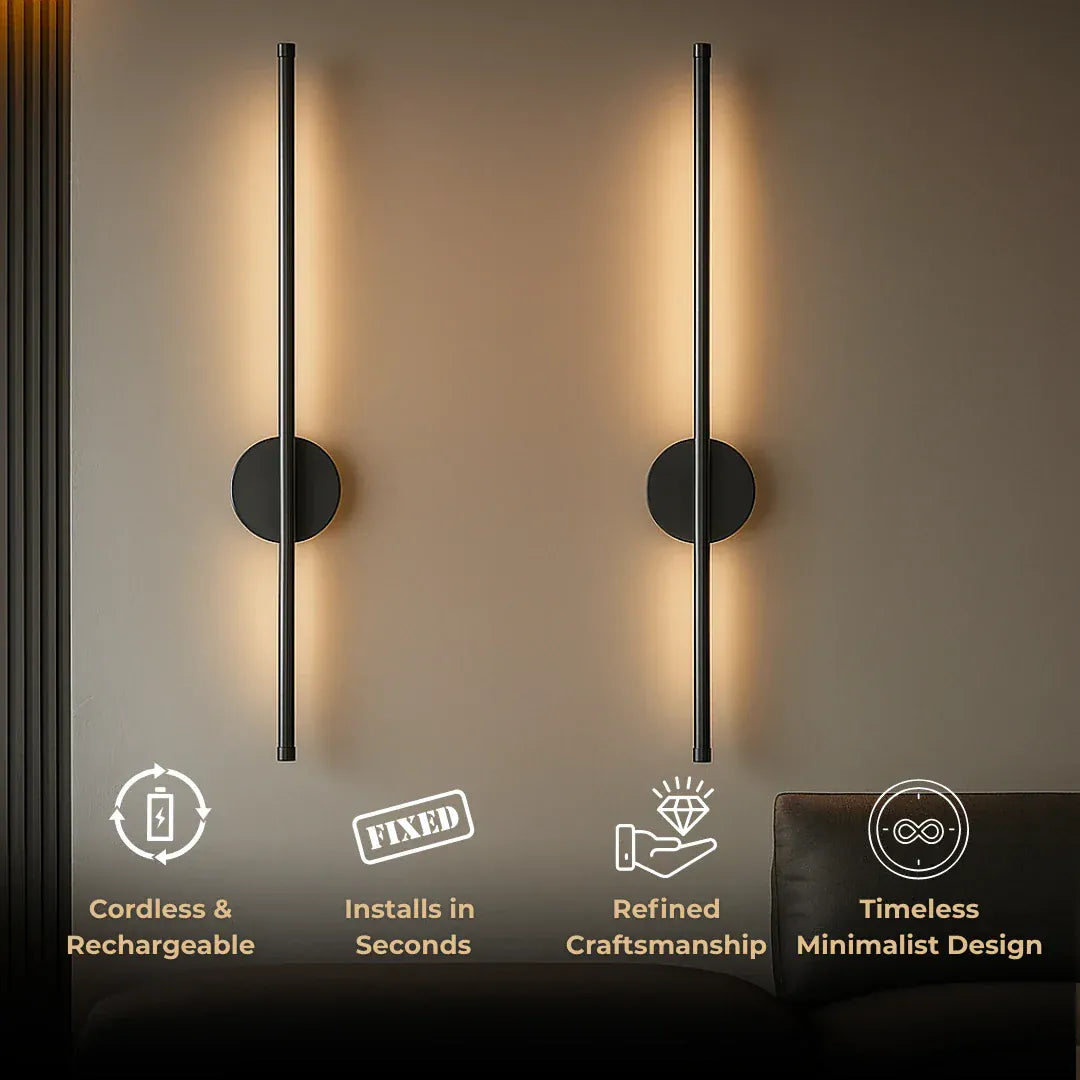 Wireless Modern Wall Lights (SET OF 2) Black Norenza