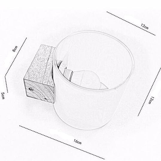 Wood and Glass LED Wall Sconce for Room Decor Norenza
