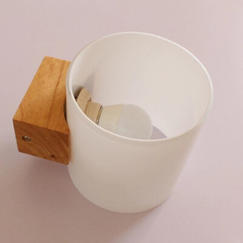 Wood and Glass LED Wall Sconce for Room Decor Norenza