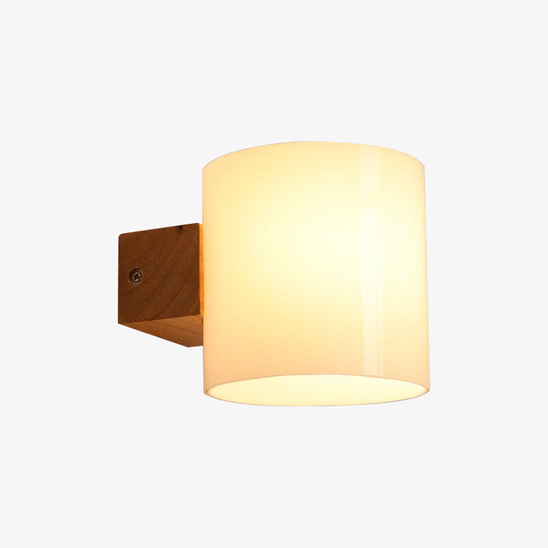 Wood and Glass LED Wall Sconce for Room Decor Norenza