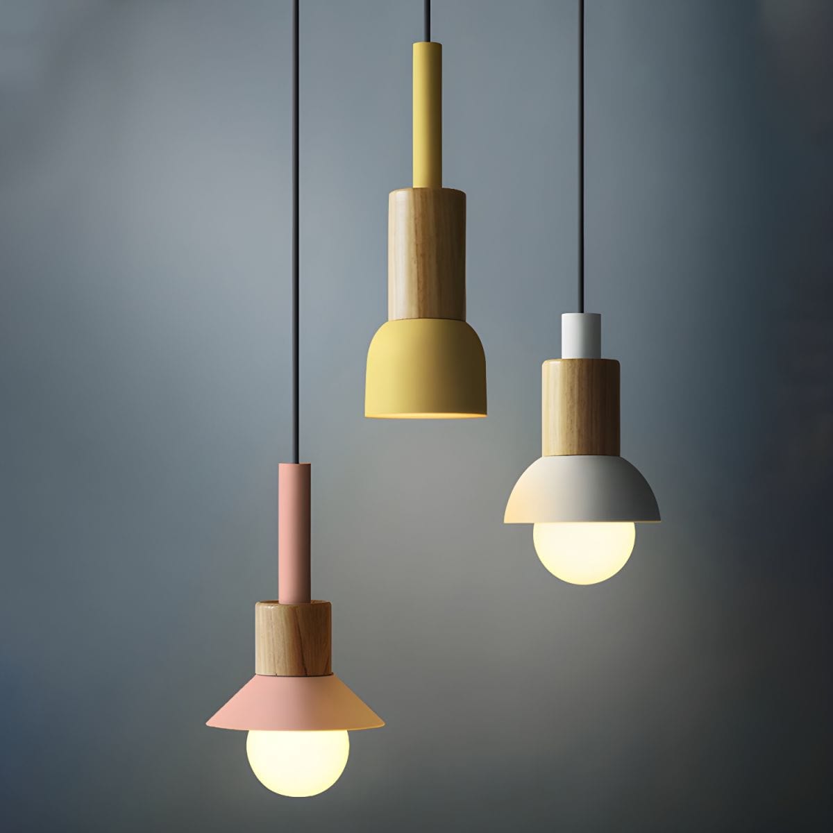 Wood and Metal Suspension Design in Various Shapes Norenza
