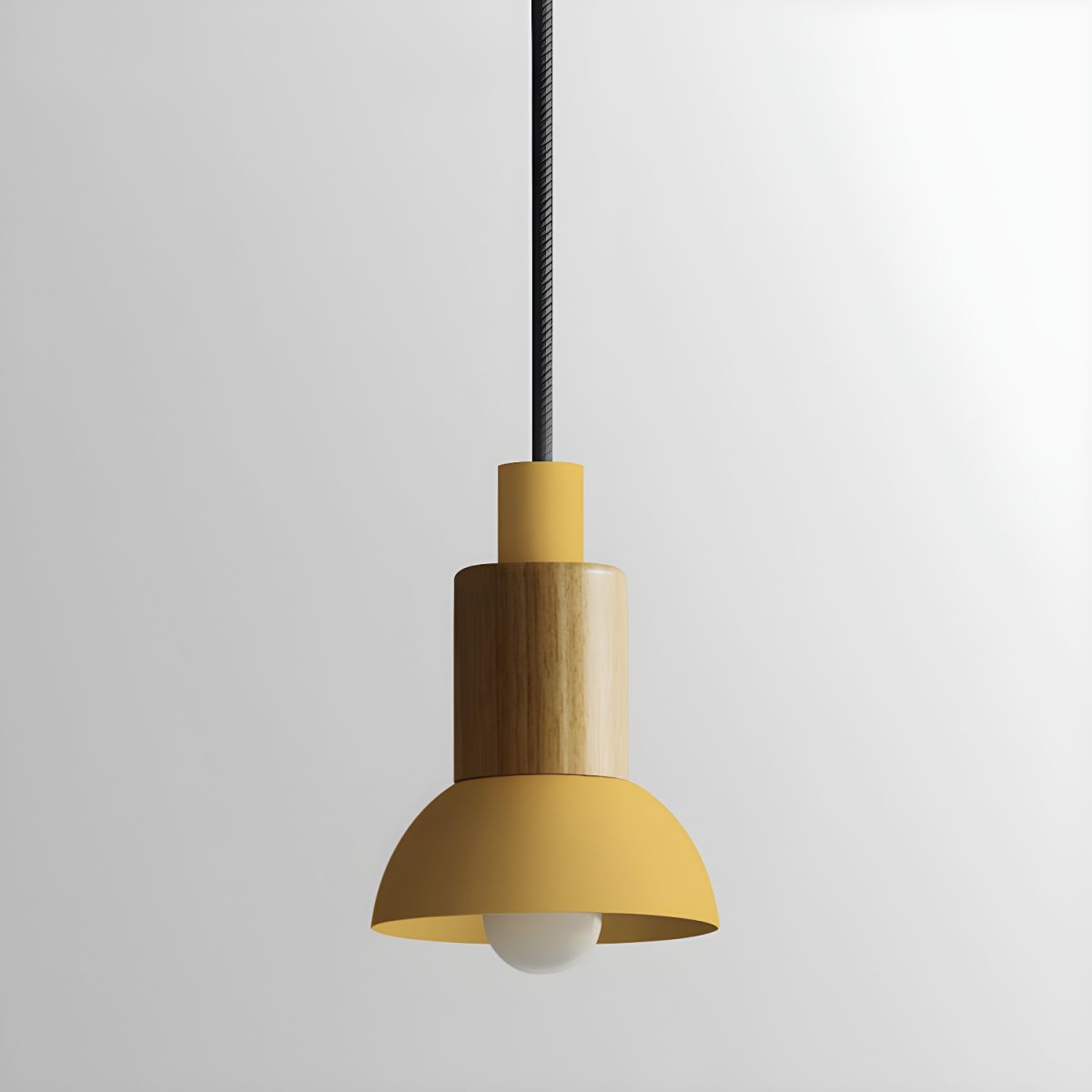 Wood and Metal Suspension Design in Various Shapes Yellow Norenza