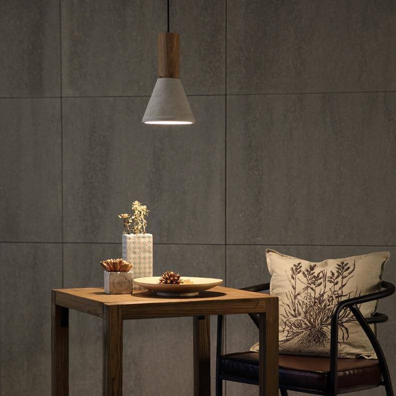 Wooden and Cement Suspension Design in Various Shapes Studio Norenza