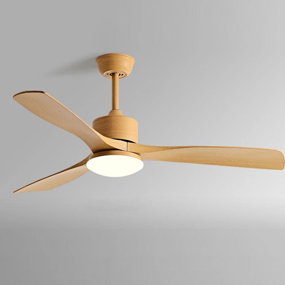 Wooden Ceiling Fan with Remote Control and Light Natural Wood / 42" Norenza