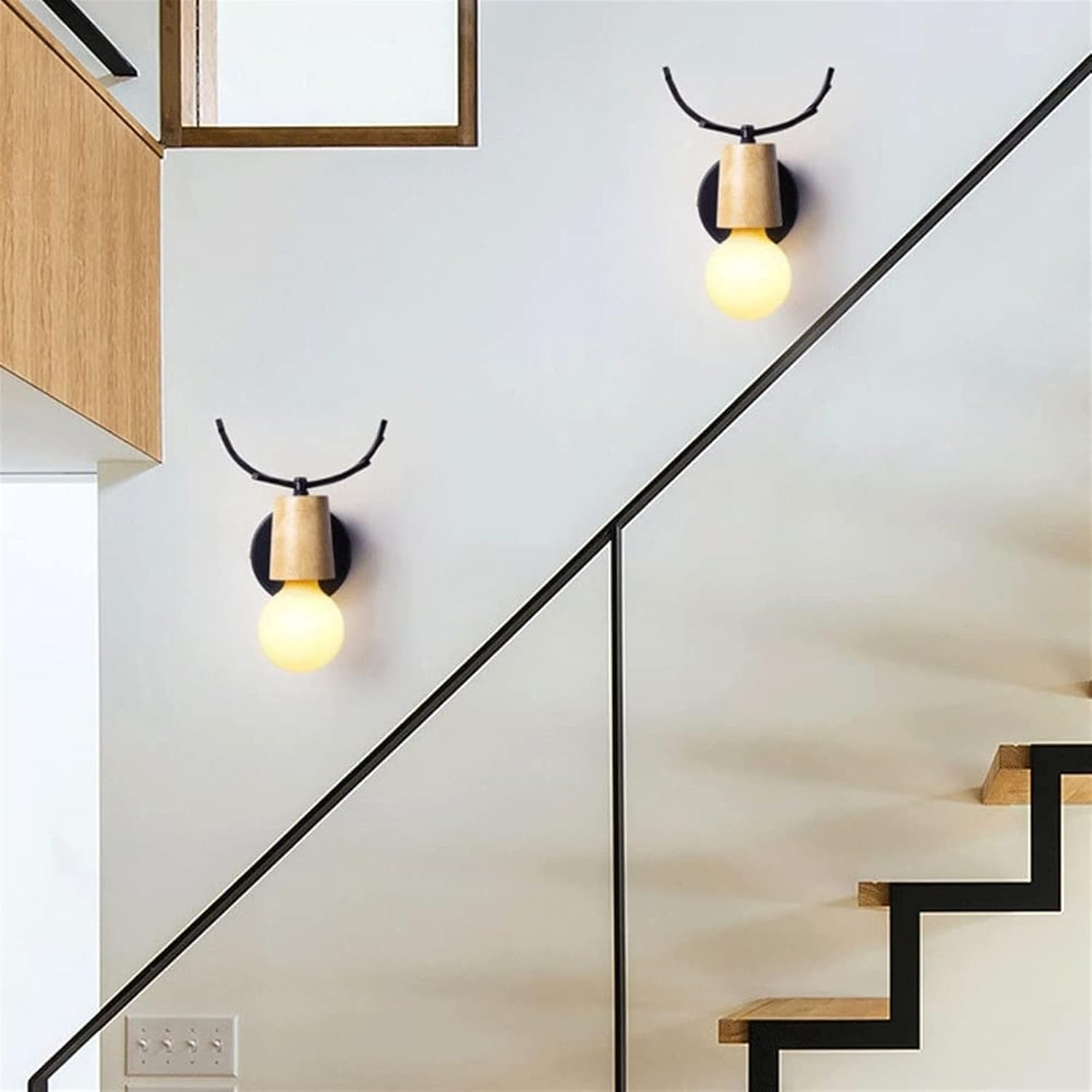 Wooden Deer Wall Sconce Norenza