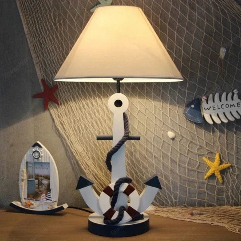 Wooden Desk Lamp with Anchor for Kids' Room Decor Norenza