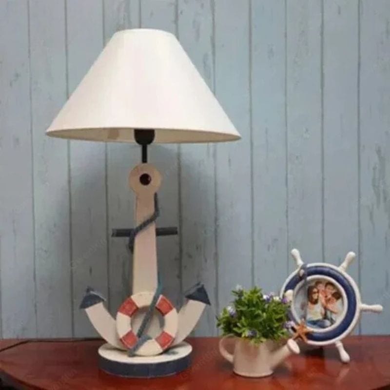 Wooden Desk Lamp with Anchor for Kids' Room Decor Norenza