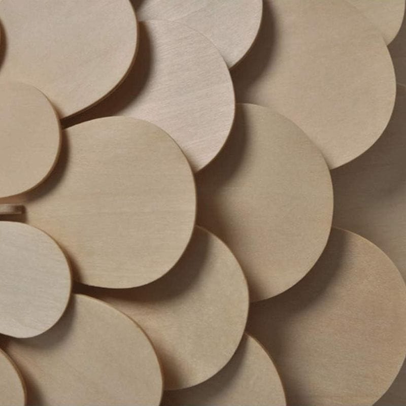 Wooden Flower Suspension Design with Chiba Petals Norenza