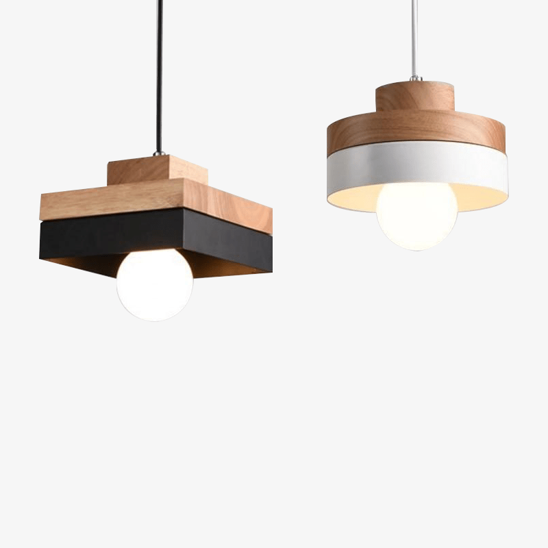 Wooden LED Pendant Light (Square or Round) Norenza