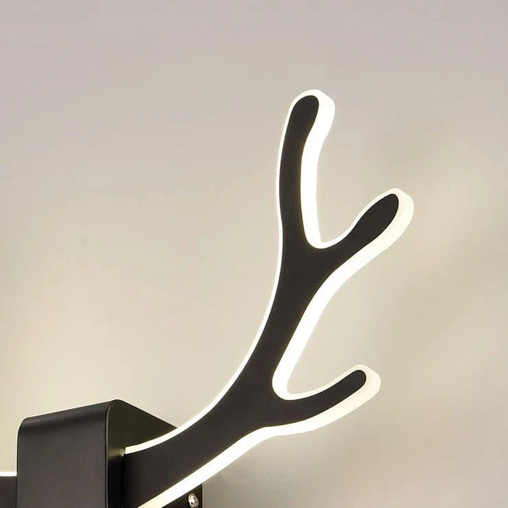 Wooden LED Wall Sconce in Deer Antler Design Norenza