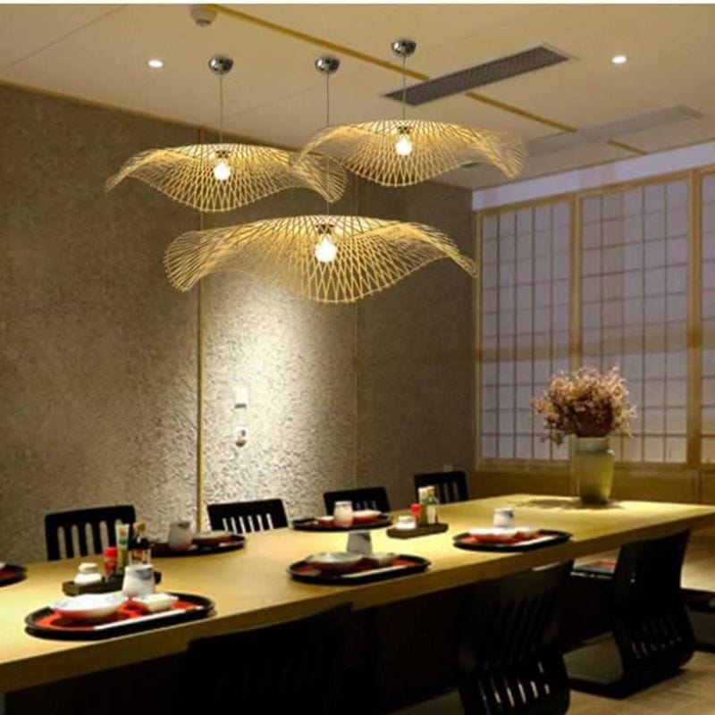 Woven Bamboo Rattan Chandeliers Norenza