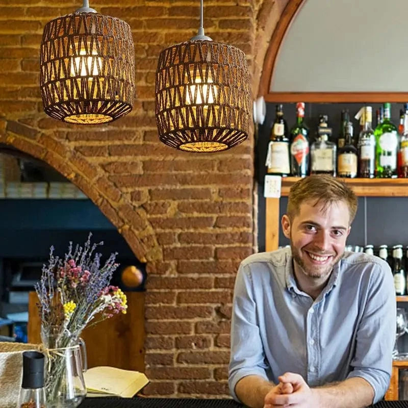 Woven Rattan Pendant Light Shade Norenza