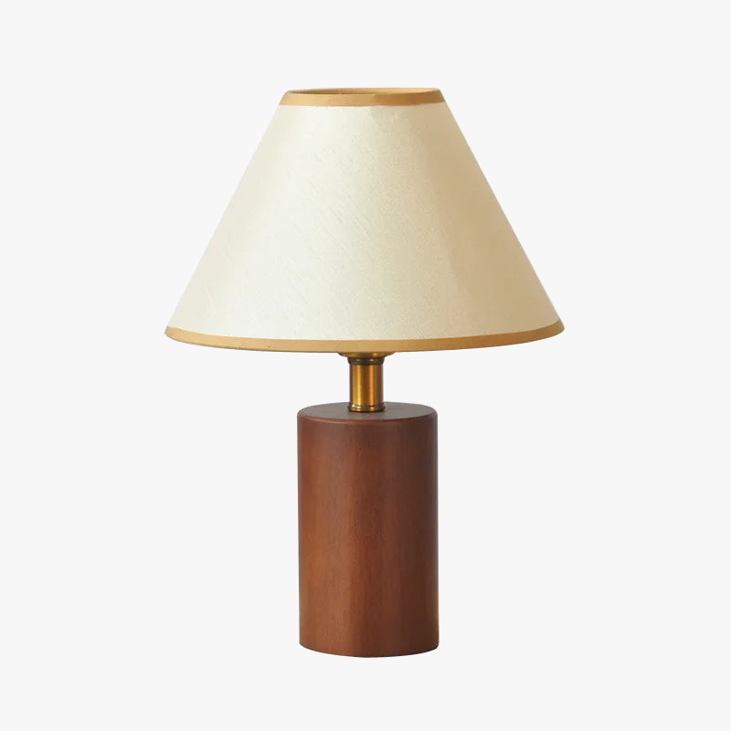 ZK50 Vintage Pleated Table Lamp - Wood Desk Lighting for Students
