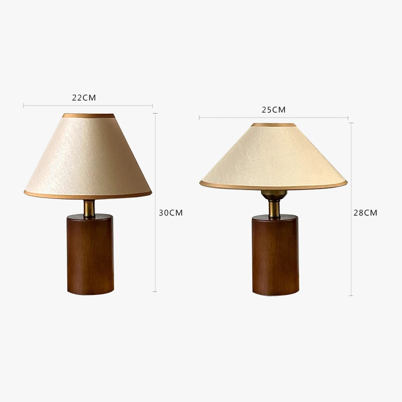 ZK50 Vintage Pleated Table Lamp - Wood Desk Lighting for Students