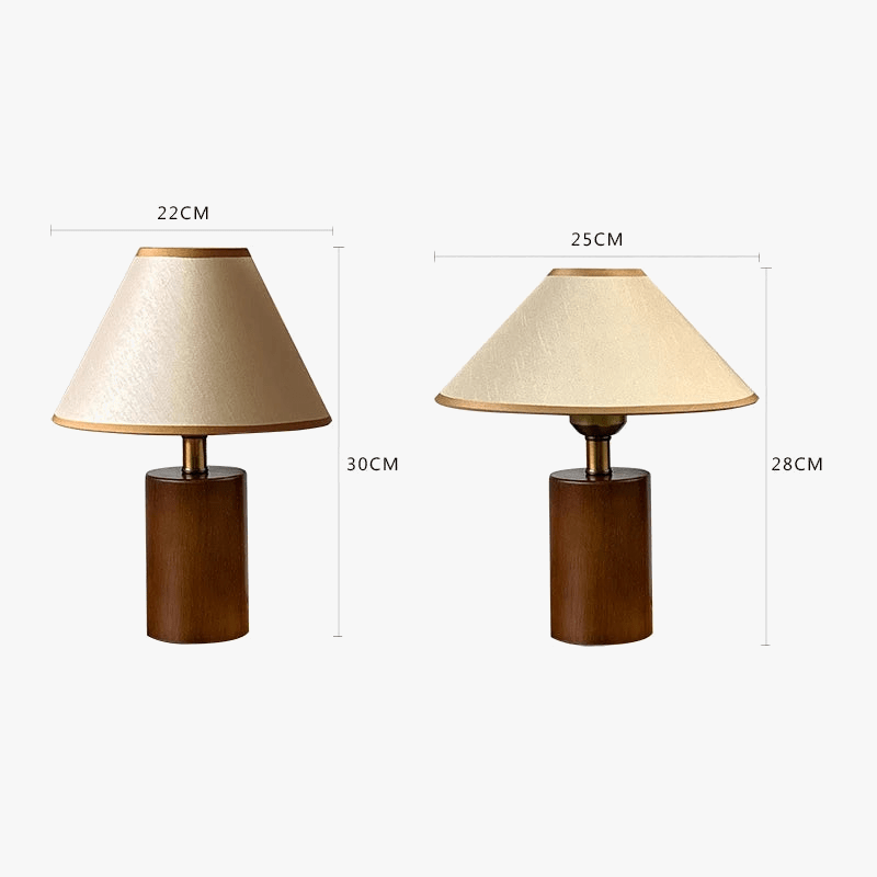 ZK50 Vintage Pleated Table Lamp - Wood Desk Lighting for Students Norenza